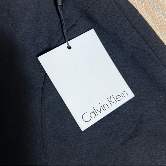 Calvin Klein Skirt Swing Size 14 Lined Business Fit Flare Black Plus Suit - Picture 5 of 13